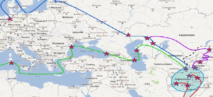 جایگاه آسیای مرکزی – دریای خزر- قفقاز  در شبکه توزیع شمالی